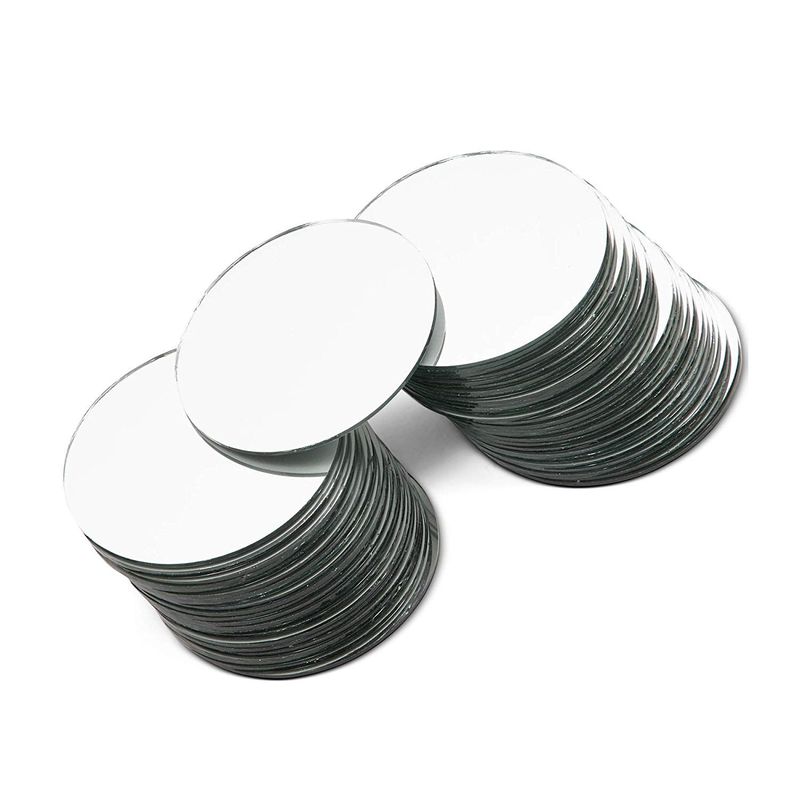 Round Mirror Tiles for Crafts (3 Inch, 50 Pack)