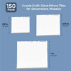 Square Mirror Tiles, Tiny Mirrors for Crafts and DIY (3 Sizes, 150 Pack)