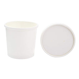 50 Pack 12 oz Disposable Soup Containers with Lids, Take Out Cups for Hot or Cold Food To Go, White