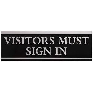 Juvale Visitors Must Sign in Office Sign (6 Pack) Black and Silver