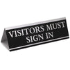 Juvale Visitors Must Sign in Office Sign (6 Pack) Black and Silver