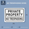 No Trespassing Signs for Private Property, Aluminum, White, (10x7 Inches, 3 Pack)