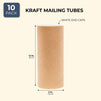 Juvale Mailing Shipping Tubes with Caps (10 Pack) 3 x 7 Inches, Brown, Kraft