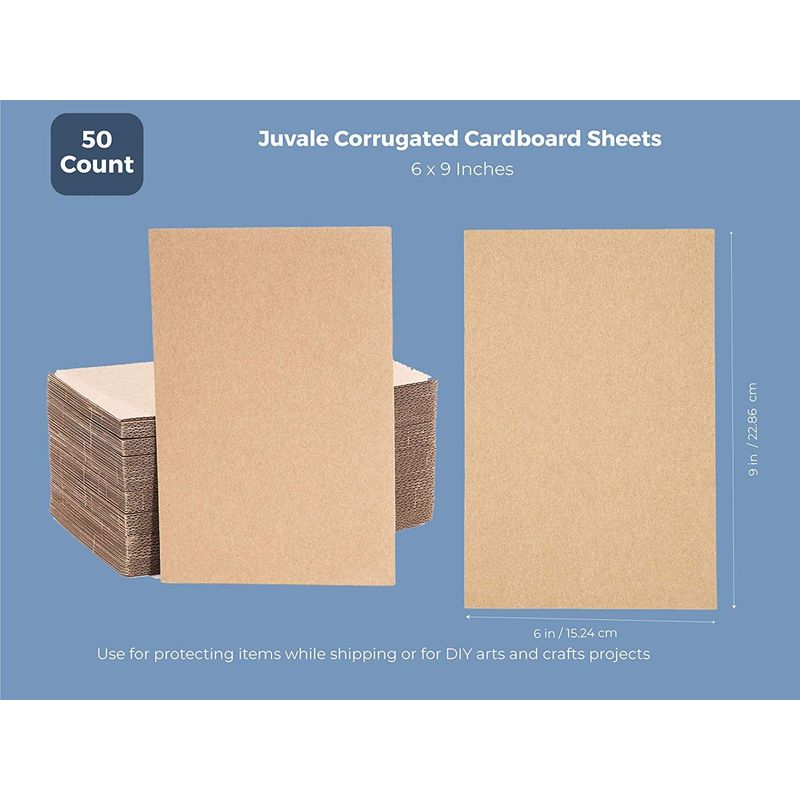 Corrugated Cardboard Sheets, E-Flute Boards (6 x 9 in, 50 Pack)