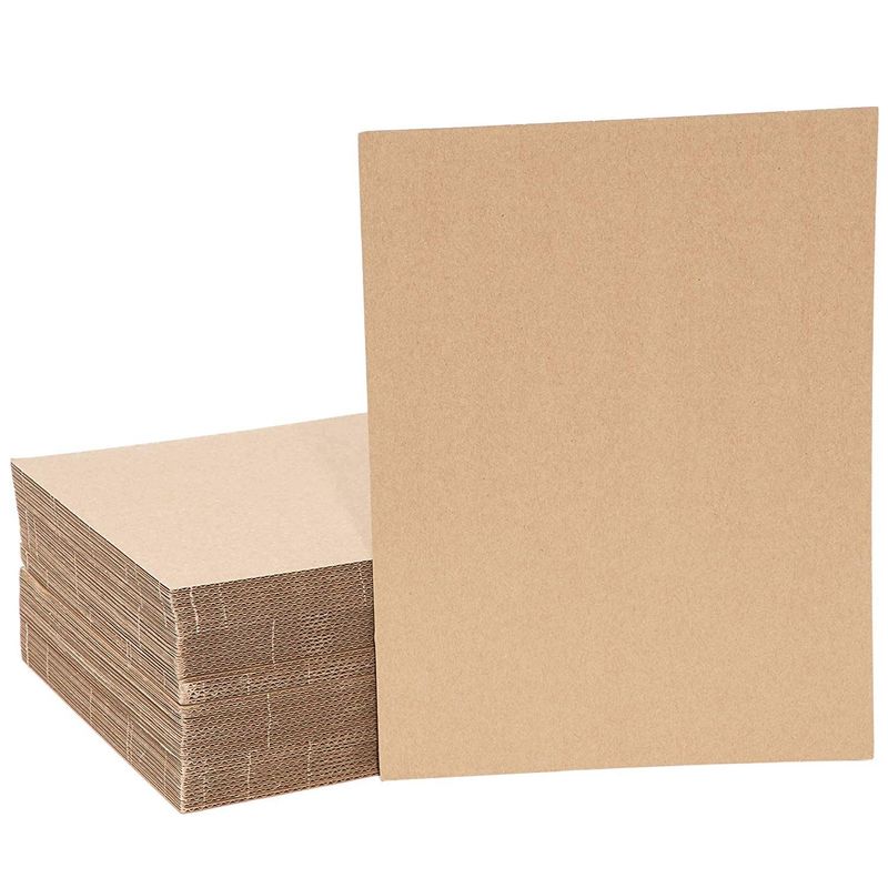 2mm Strong Corrugated E-Flute Boards (9 x 12 In, 50 Pack)