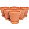 Terra Cotta Pots with Saucers (4 in, 6 Pack)