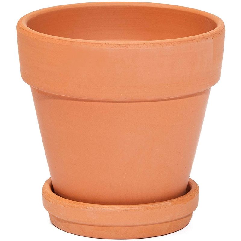 Terra Cotta Pots with Saucers (4 in, 6 Pack)