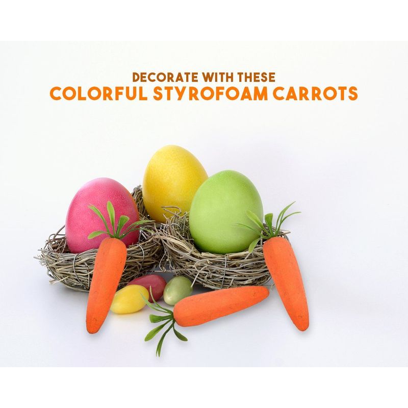 Foam Carrots for Easter, DIY, Party Decorations, and Toys (100 Pieces)