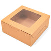 Juvale Pastry Box with Window (6 x 6 x 2.5 in, Kraft Paper, Pack of 50)