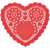 Juvale 10 Inch Heart Shape Doilies Paper (100 Pack, Red)