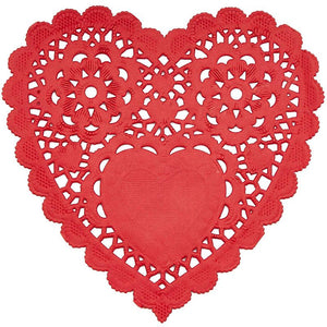 Heart Shaped Paper Lace Doilies for Weddings, Valentines Décor (4 In, 200 Pack)
