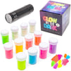 Juvale Glow in The Dark Pigment Powder with UV Lamp (Pack of 13, Assorted)