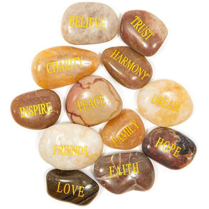 Juvale Inspirational Faith Stones with Words (12 Count) Assorted