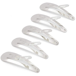 Juvale Snap Hair Clips for Women, Girls (100 Count) 2 Inches, Silver