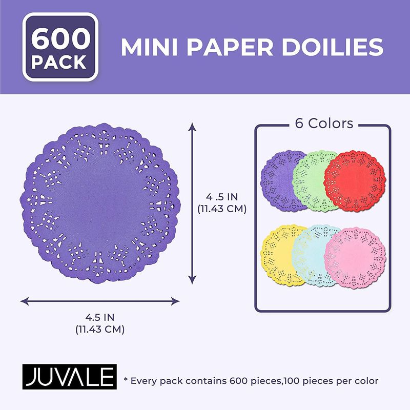 Juvale 1000 Pack White 4 inch Paper Lace Doilies for Desserts, Weddings, Baby Showers, Table Decor