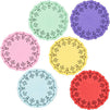 Mini Round Paper Lace Doilies, Rainbow Placemats (6 Colors, 600 Pack)