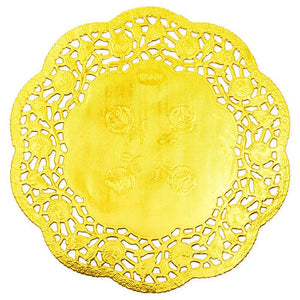 Lace Paper Doilies, Round Gold Placemats (5 Sizes, 60 Pack)
