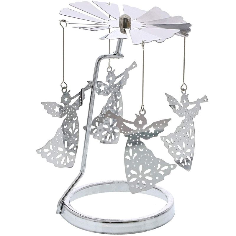 Juvale Angel Rotating Candle Holder Windmill Candle - 6.5 Inch