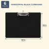 Juvale Landscape Clipboard with Low Profile Clip 4 Pack - Horizontal Hardboard Black 19.5 x 12.5 Inches