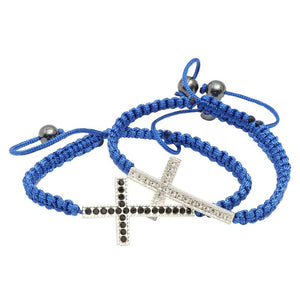 Adjustable Braided Cross Bracelets (12 Pack)