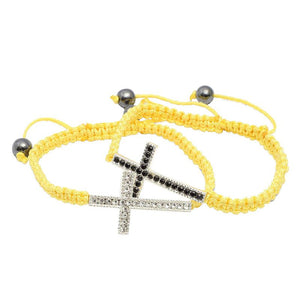 Adjustable Braided Cross Bracelets (12 Pack)