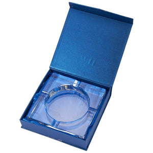 Juvale Square Crystal Cigar Ashtray with 4 Slots and Gift Box (7.1 x 1.46 x 7.1 in)