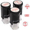 Self Inking Stamp Set, Rubber Stamps (Red, 3 Pack)