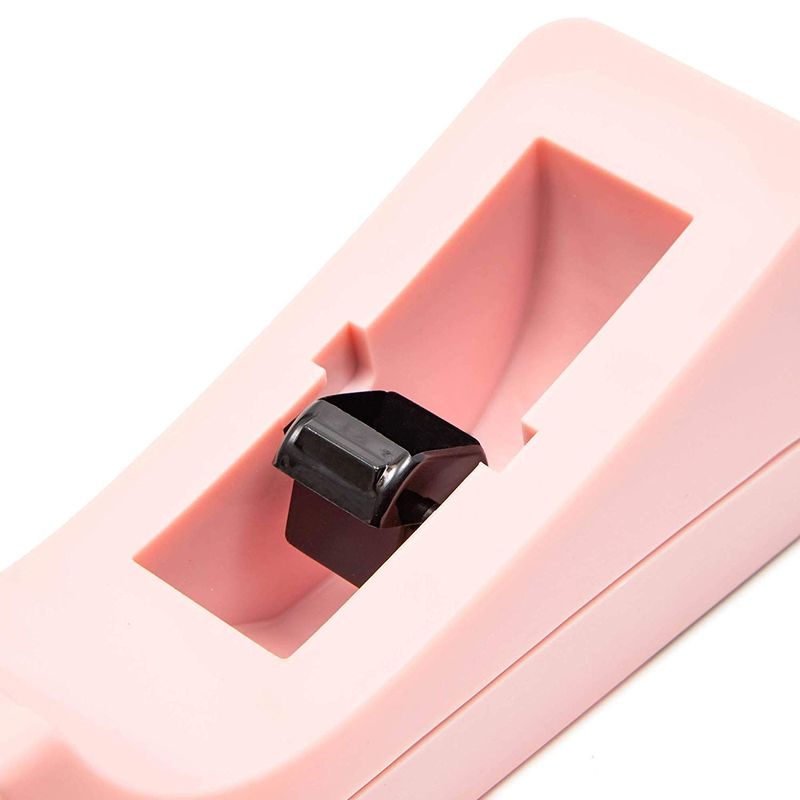 Tape Dispensers with Tape Rolls, Non-Skid Base (Pink, 4 Pack)