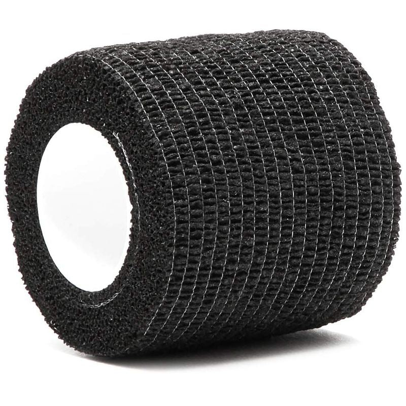 Self Adhesive Bandage Wrap, Cohesive Tape (Black, 2 in x 5 Feet, 12-Pack)