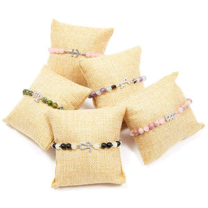 Juvale Bracelet Pillow Display 12-Pack Linen Jewelry Display Pillow 3 x 3 inches - Beige