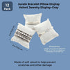 Juvale Bracelet Pillow Display 12-Pack Velvet Jewelry Display Pillow 3 x 3 inches - Gray