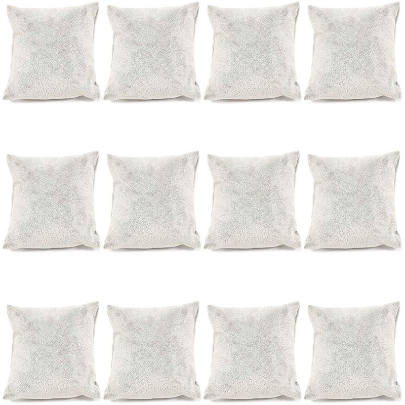 Juvale Bracelet Pillow Display 12-Pack Velvet Jewelry Display Pillow 3 x 3 inches - Gray
