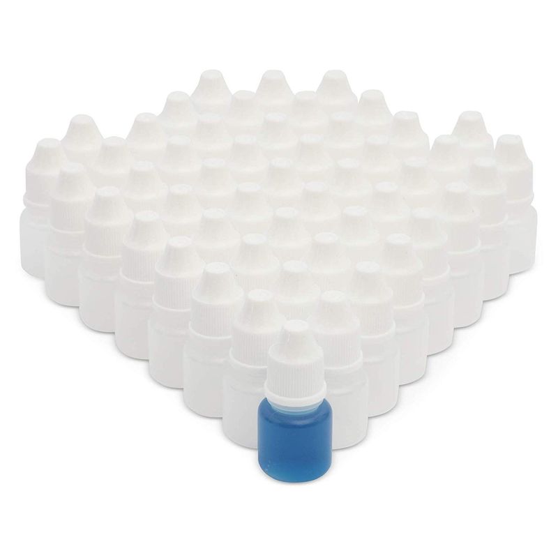 Liquid Dropper Bottles with Cap (5ml, White, 50 Pack)