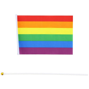 Handheld Rainbow Pride Flags (12 In, 60 Pack)