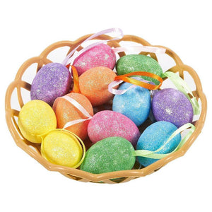 Mini Easter Eggs for Crafts, Sparkling Foam Eggs for DIY and Decor (72 Pack)