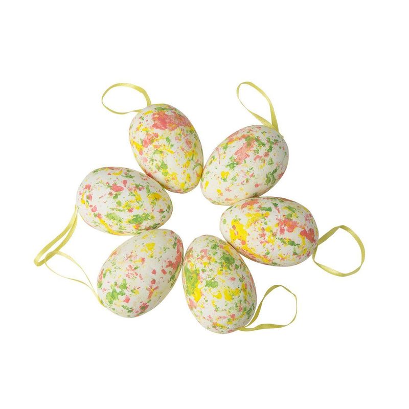 Foam Vintage Easter Egg Ornaments, Rustic Hanging Decorations (3 in, 36 Pack)