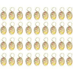 Easter Egg Ornaments in 6 Colorful Metallic Gold Designs (36 Pack)