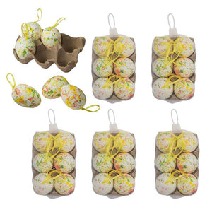 Easter Egg Ornaments in 6 Colorful Metallic Gold Designs (36 Pack)