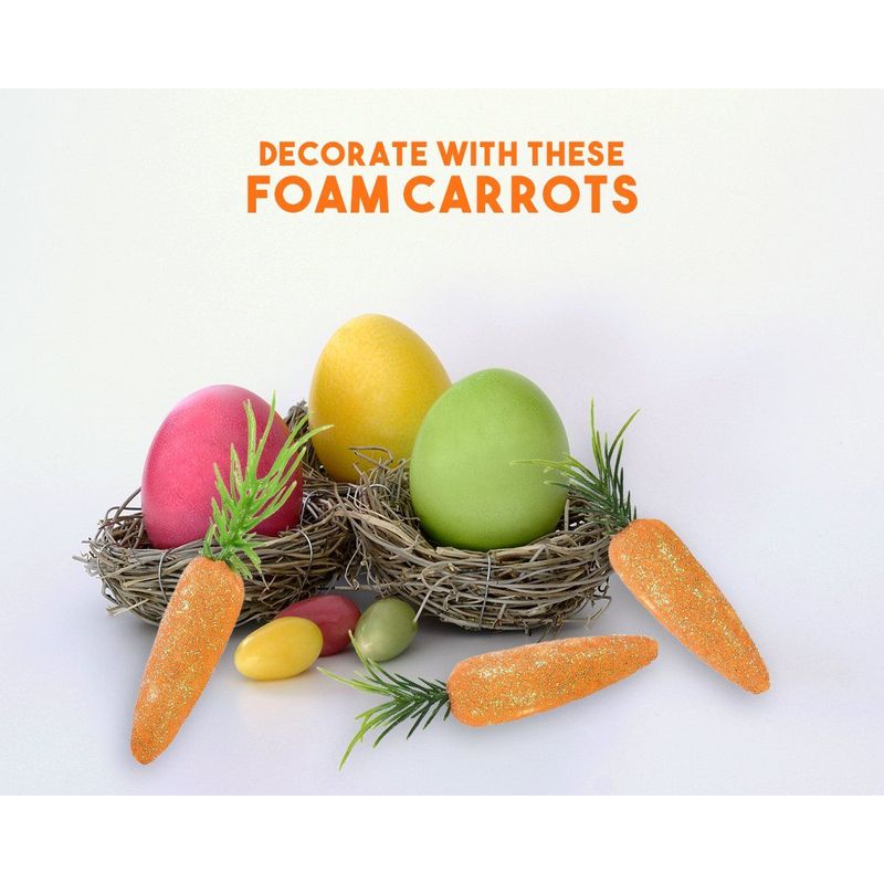 Easter Decorations Carrots for Crafts, Orange (0.5 x 3 x 0.5 in, 45 Pack)