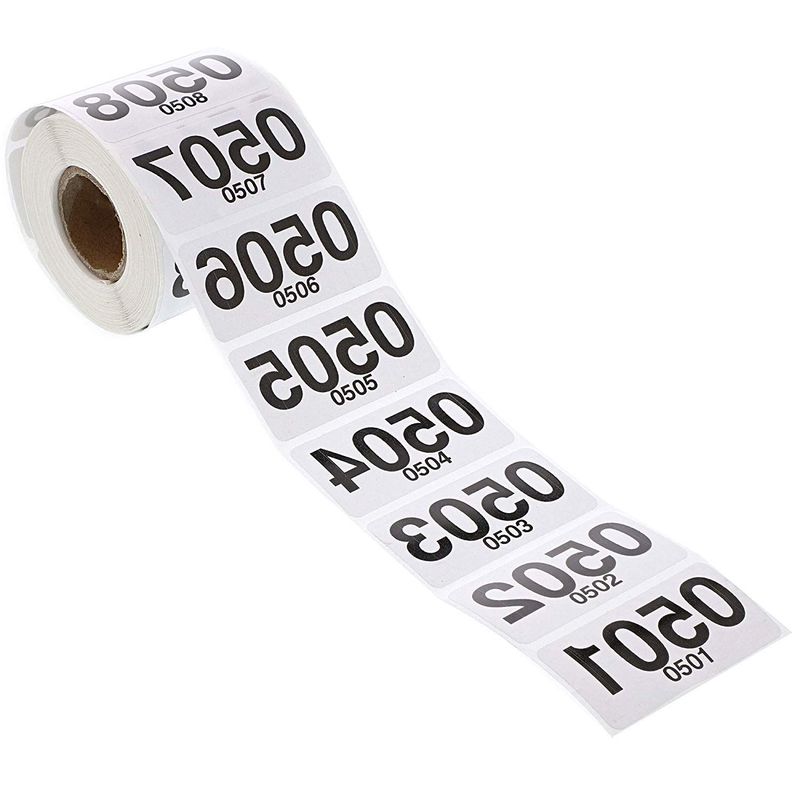 Juvale Live Sale Reverse Number Stickers, Consecutive 501-1000 (500 Count)
