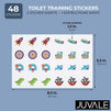 Juvale Toilet Training Sticker for Boys (2 Sheets, 48 Stickers, 8 Designs)