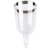 Plastic Wine Glass Set, Goblet Cups (7 oz, Gold Rim, 50 Pack)
