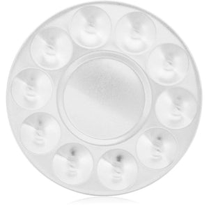Round Watercolor Palette Tray (10 Wells, Silver, 6 Pack)