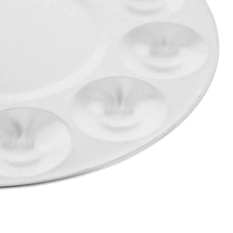 Round Watercolor Palette Tray (10 Wells, Silver, 6 Pack)