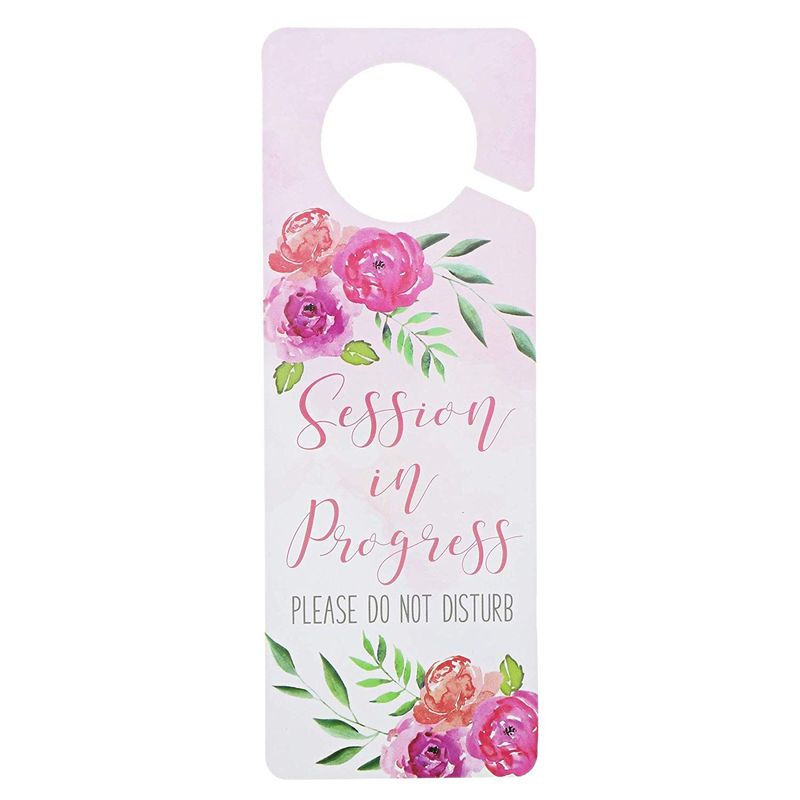 Juvale Do not Disturb Sign Session in Progress Door Hanger Double Sided Plastic Door Knob Hanger for Therapy Session, Massage, Spa Treatment, Counseling, (9.4 x 3.5 Inches, Floral, 3 Pack)