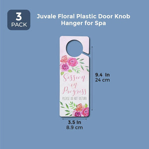 Juvale Do not Disturb Sign Session in Progress Door Hanger Double Sided Plastic Door Knob Hanger for Therapy Session, Massage, Spa Treatment, Counseling, (9.4 x 3.5 Inches, Floral, 3 Pack)