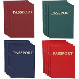 Passport Notebooks Bulk Set, Travel Journal in 4 Colors (4 x 5.5 in, 24-Pack)