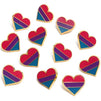 Bisexual Pride Pins, Enamel Striped Heart Pin (0.9 x 0.8 In, 12 Pack)