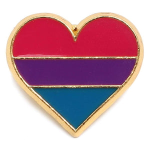 Bisexual Pride Pins, Enamel Striped Heart Pin (0.9 x 0.8 In, 12 Pack)