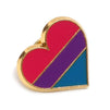 Bisexual Pride Pins, Enamel Striped Heart Pin (0.9 x 0.8 In, 12 Pack)